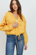 Faux Leather Jacket (Color Mustard - Front View 2)