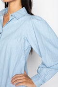 Isabella Balloon Sleeve Button Front Dress Shirt